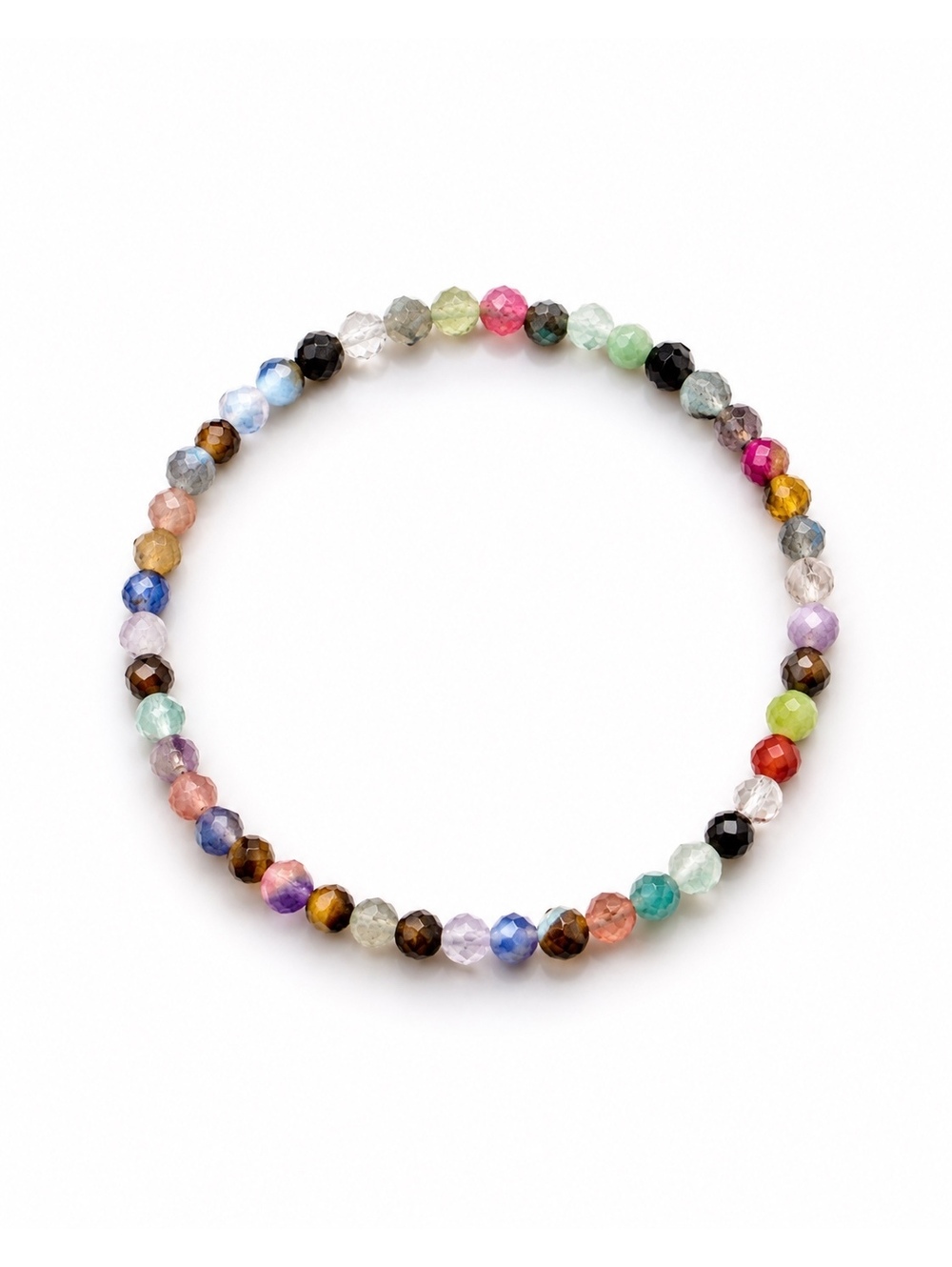 Faceted Multi-Gemstone Stretch Bracelet